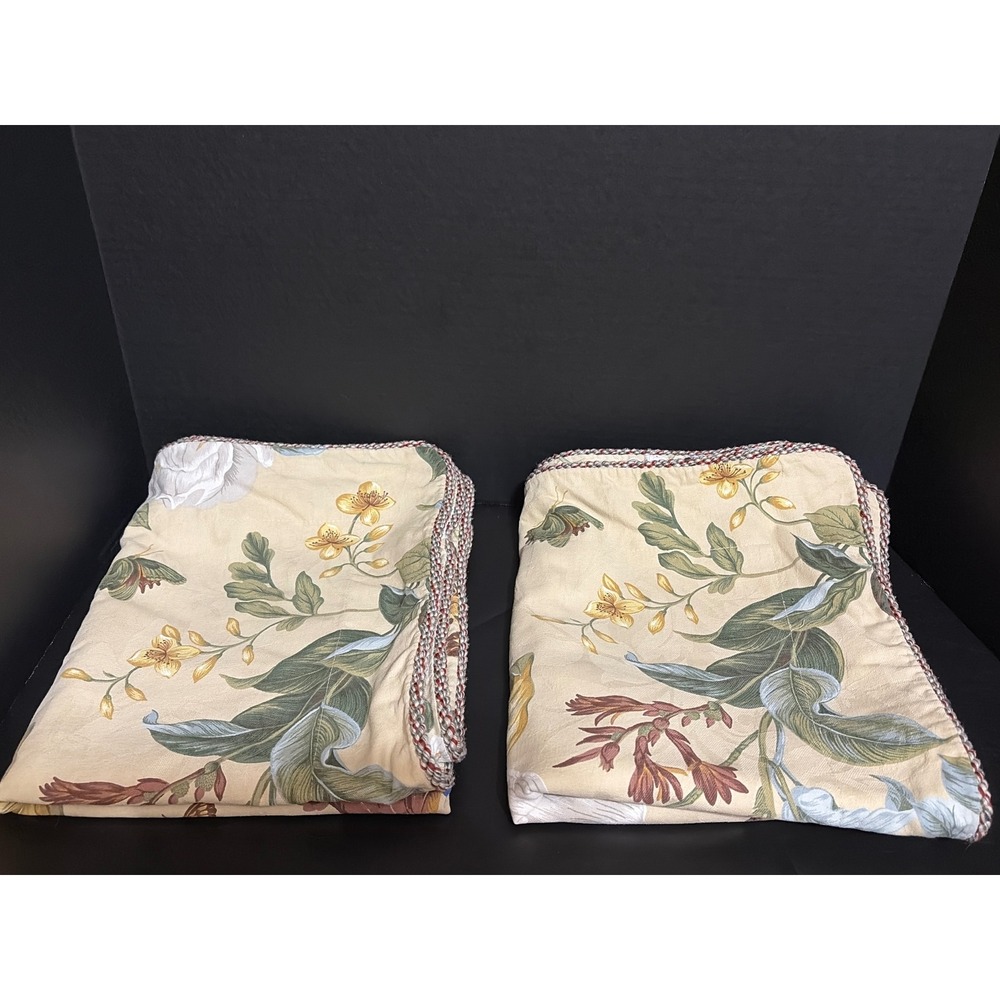 Williamsburg 2003 Botanical Magnolia Butterfly Cotton King Pillow Shams Set of 2